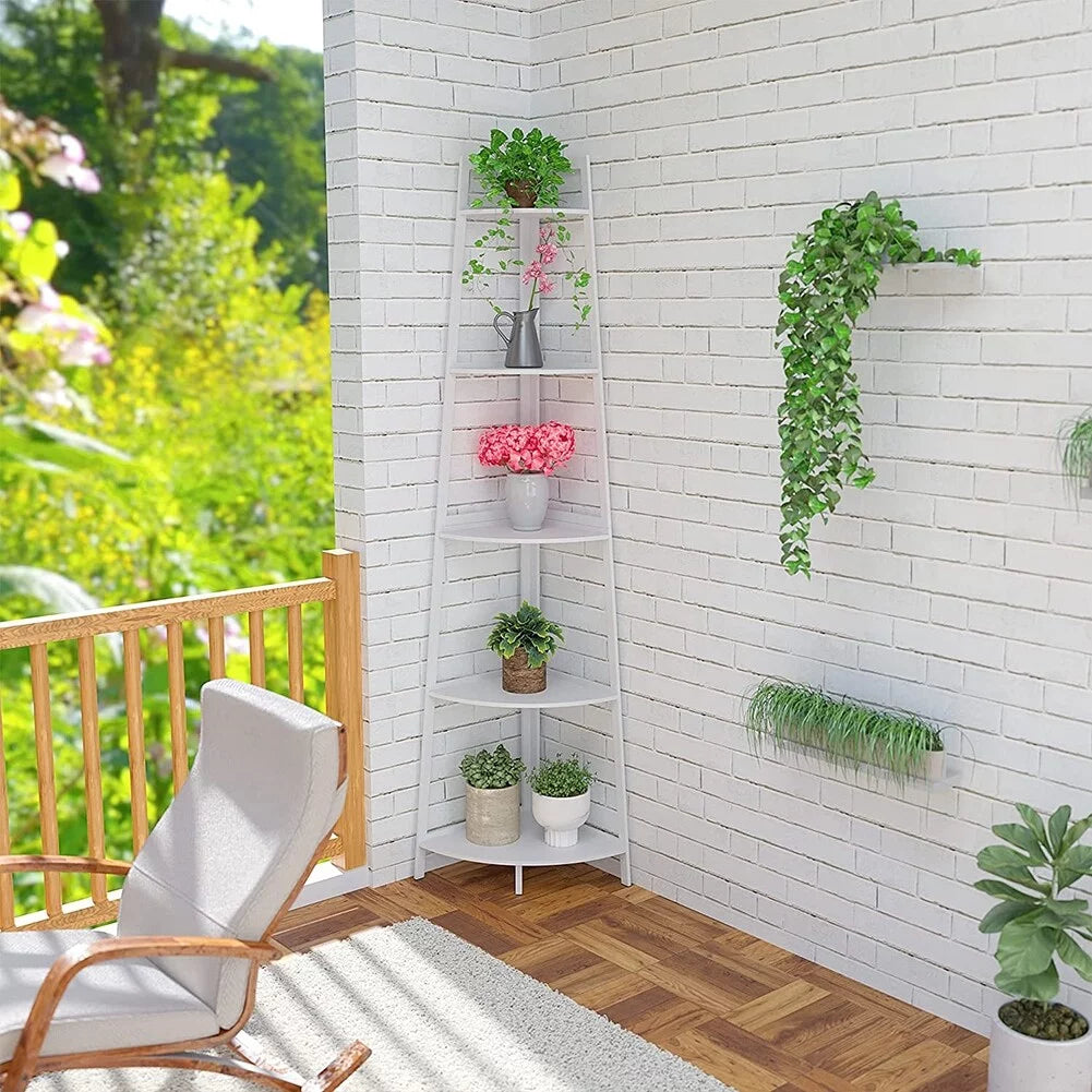 Black 5 Tier Corner Bookcase W34970
