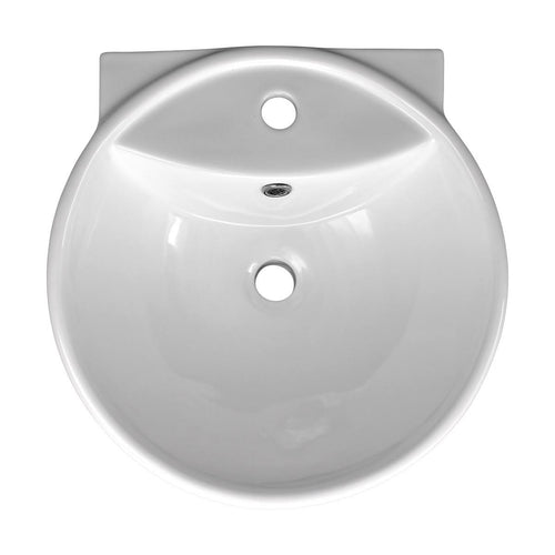 17x22 Round White Bathroom Sink with Overflow C9828