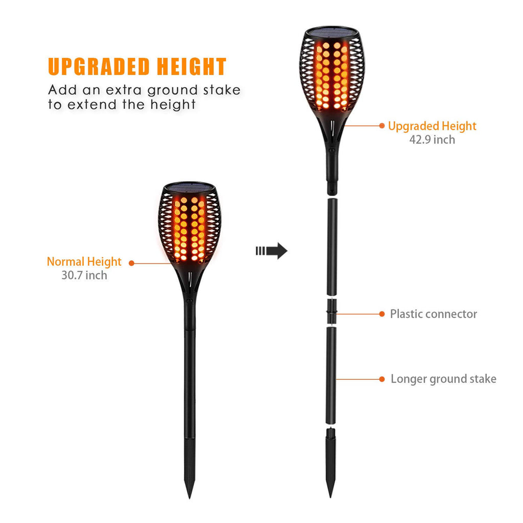 Solar Torch Lights Waterproof Flickering Flame Torches B841