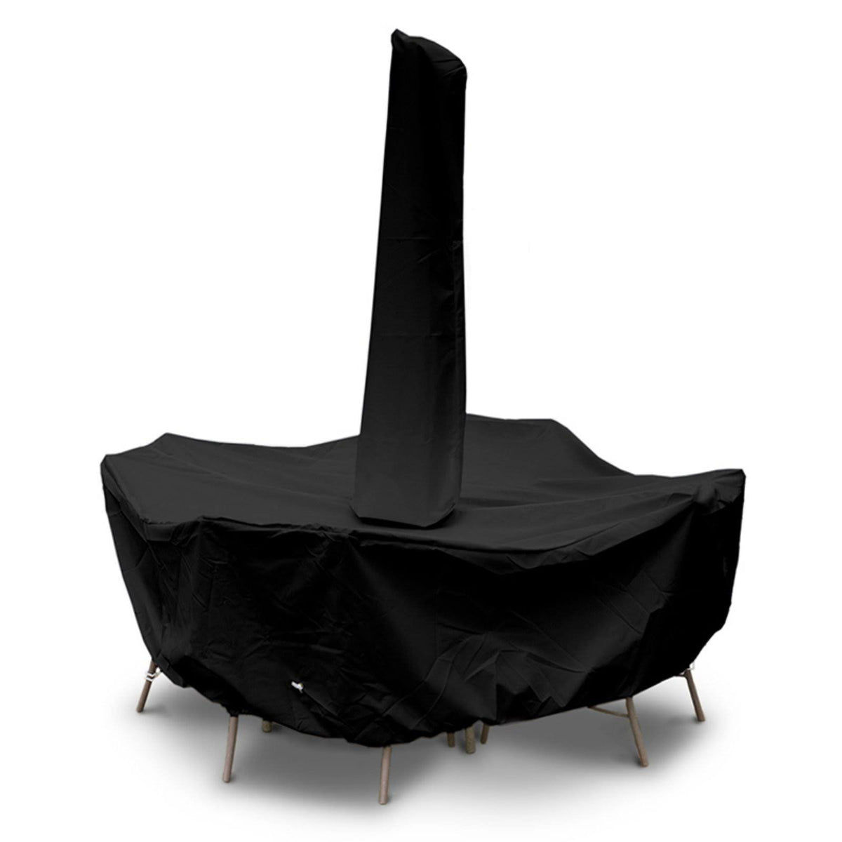 Dining Set Cover with Umbrella Hole Black V1024