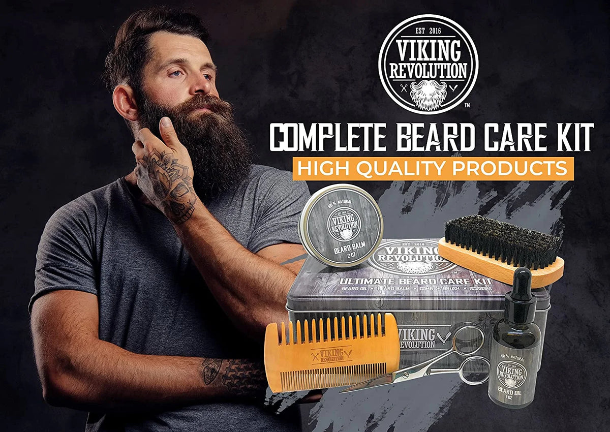 Beard Care Kit with Beard Balm, Beard Oil, Scissors P828938