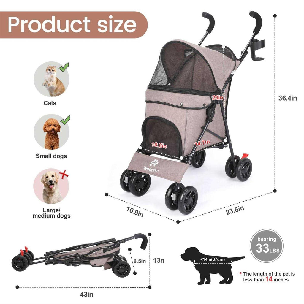 Foldable Pet Stroller with Cup Holder E301