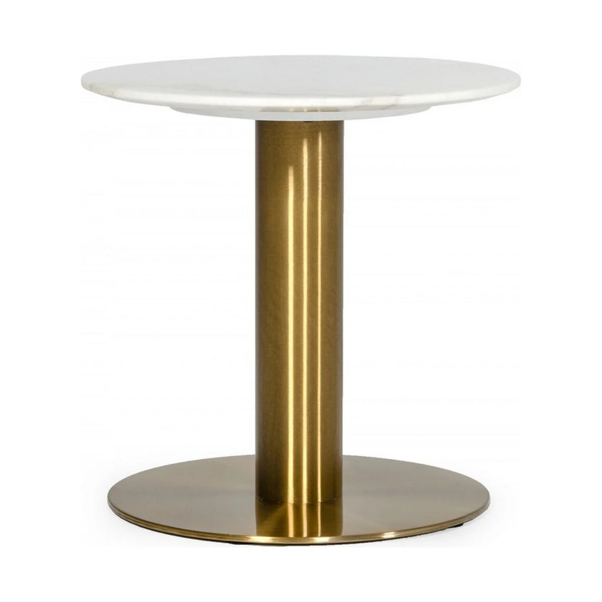 20 Inch Marble Top End Table with Pedestal Base K43941