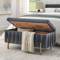 Grey Velvet Upholstered Storage Bench X2427