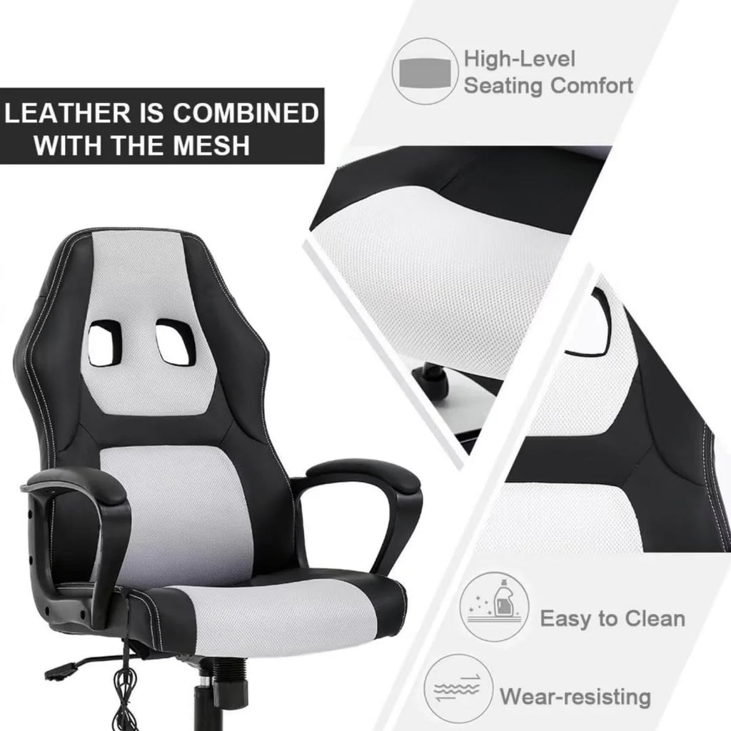 Black Adjustable PU Leather Gaming Chair H2642