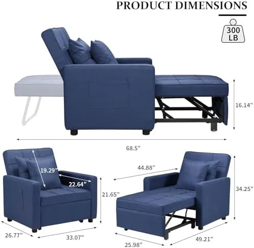 White Convertible Chair Bed O283499