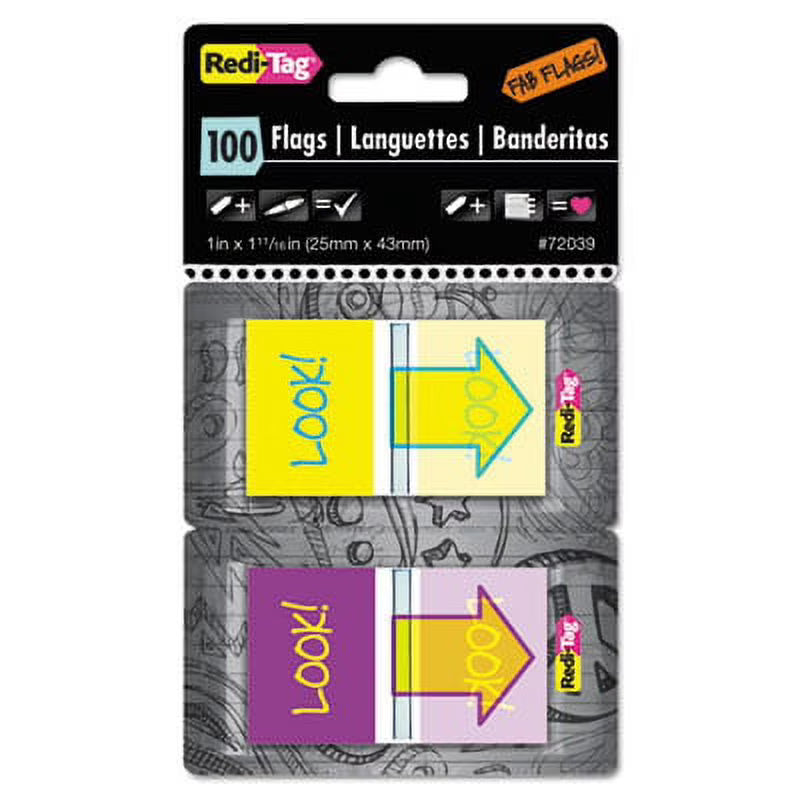 100/Pack Pop-Up Page Flags with Dispenser Z71245