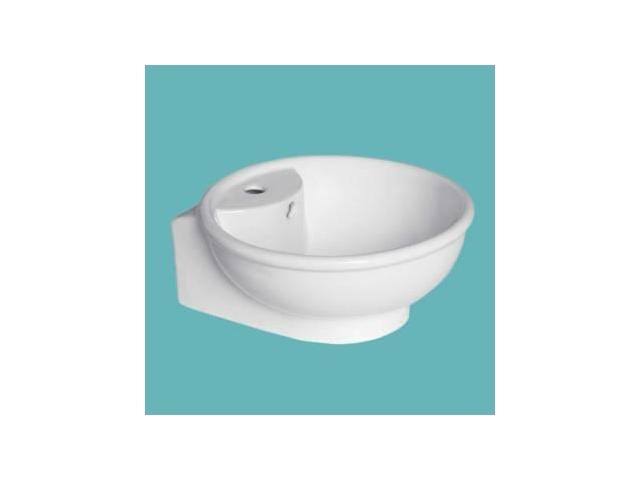 17x22 Round White Bathroom Sink with Overflow C9828