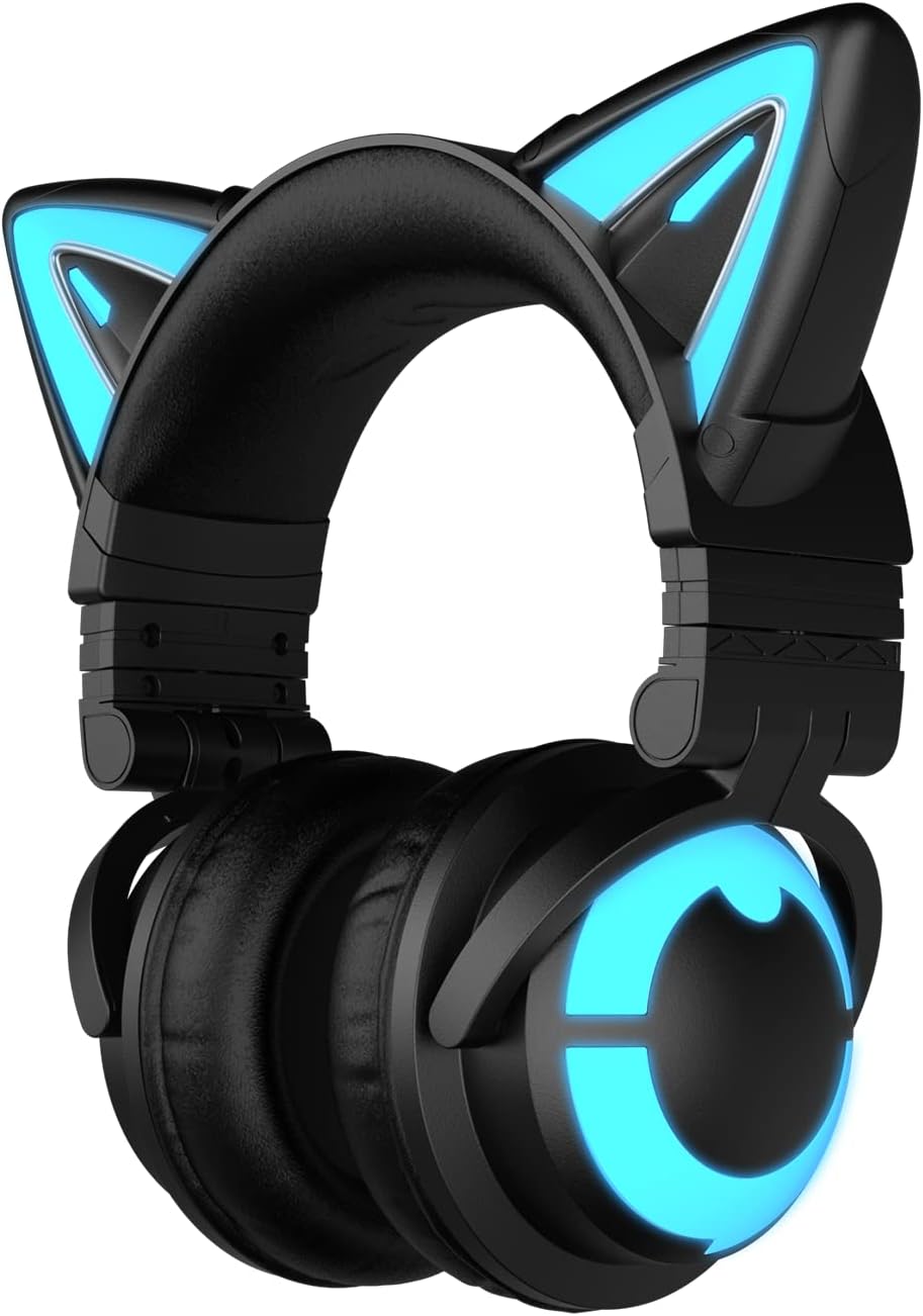 RGB Wireless 5.0 Foldable Gaming Headset with 7.1 Surround Sound, Built-in Mic, Type-C Charging Cable Z574