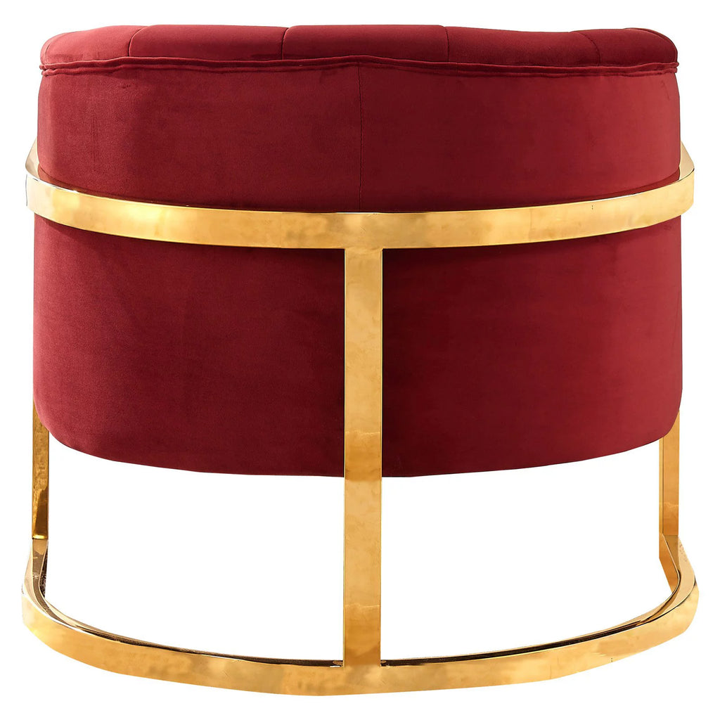 Green Velvet Accent Chair with Stainless Steel Base Z90284