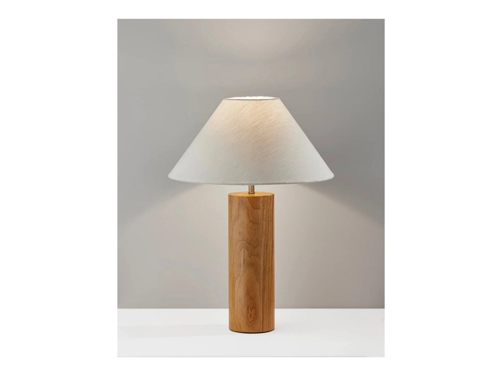 Table Lamp with Oak Wood and Brass Accent I705436