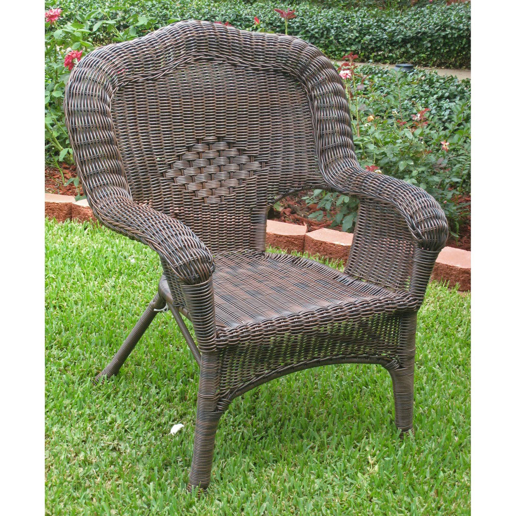 Antique Black Resin Wicker Patio Chair V635561