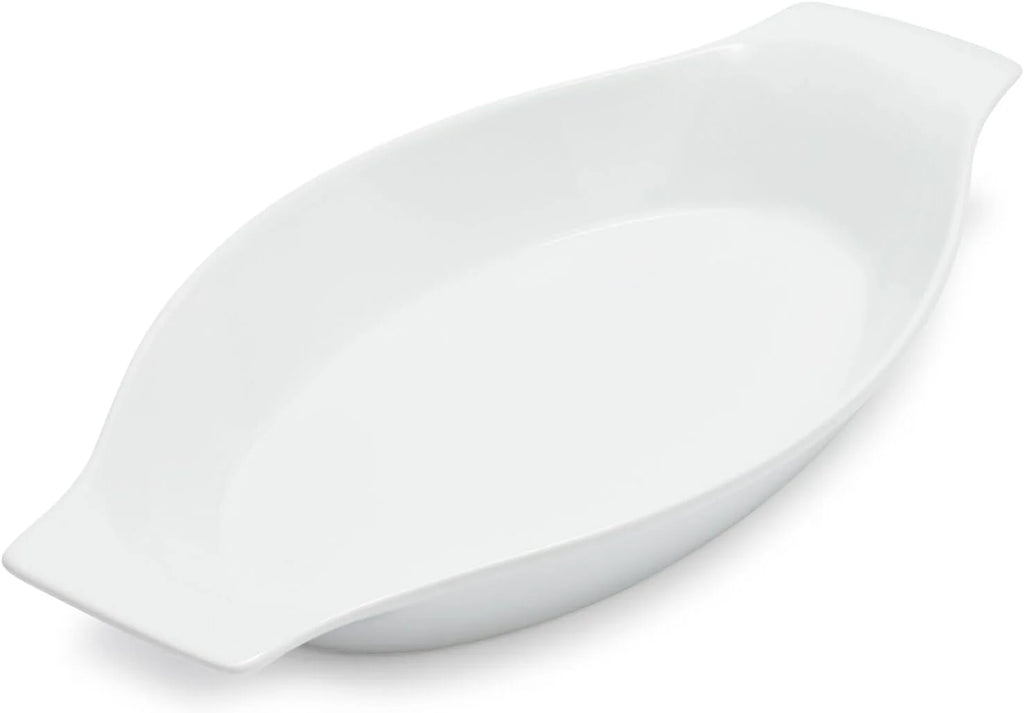 White Porcelain Oval Gratin Dish N671246