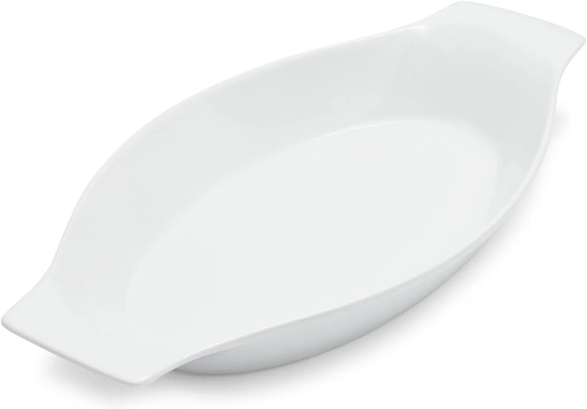 White Porcelain Oval Gratin Dish N671246
