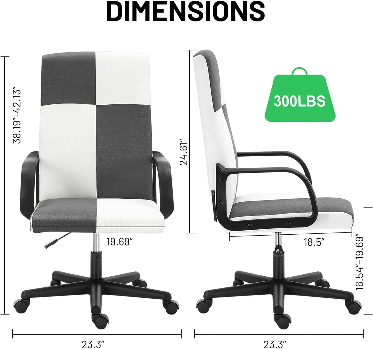 Ergonomic High Back PU Leather Swivel Rolling Office Chair with Flip-up Armrests N962878