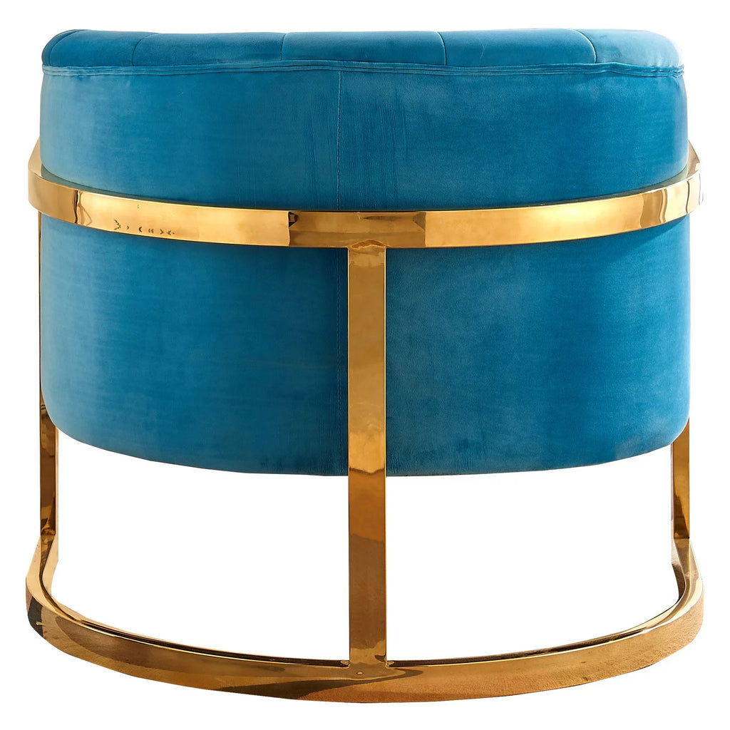 Green Velvet Accent Chair with Stainless Steel Base Z90284