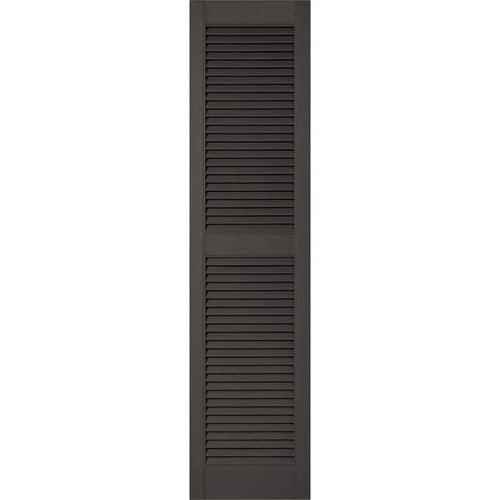 18 inchw x 84 inchh Vinyl Open Louver Shutters, Tuxedo Grey O452