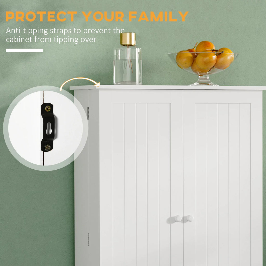 White 2 Door Storage Cabinet with Adjustable Shelves P474975