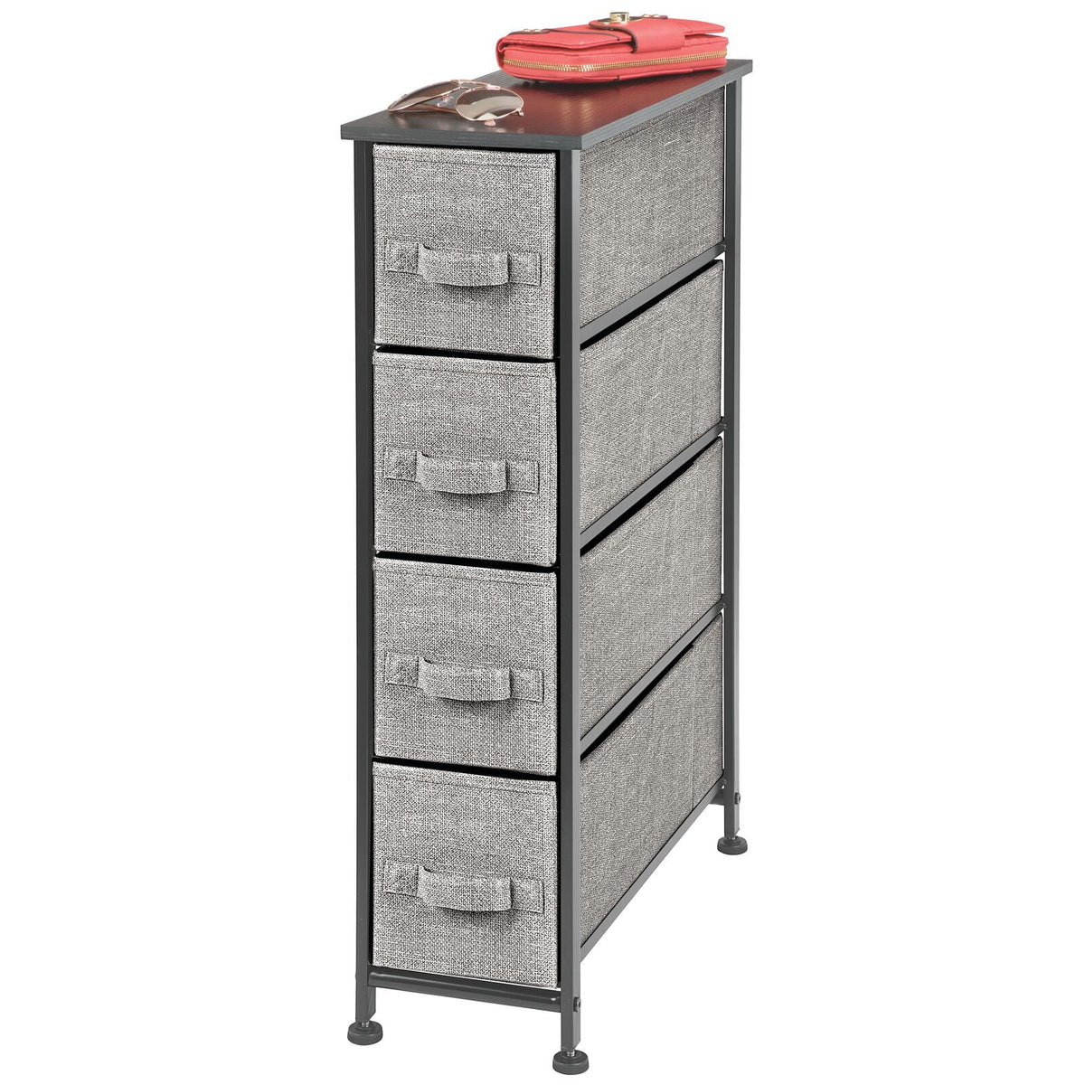 Narrow 4 Fabric Drawers Dresser Q23813