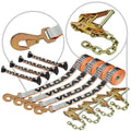8-Point Roll Back Vehicle Tie Down Kit with Snap Hook and Chain Tail, Set of 4 R584827