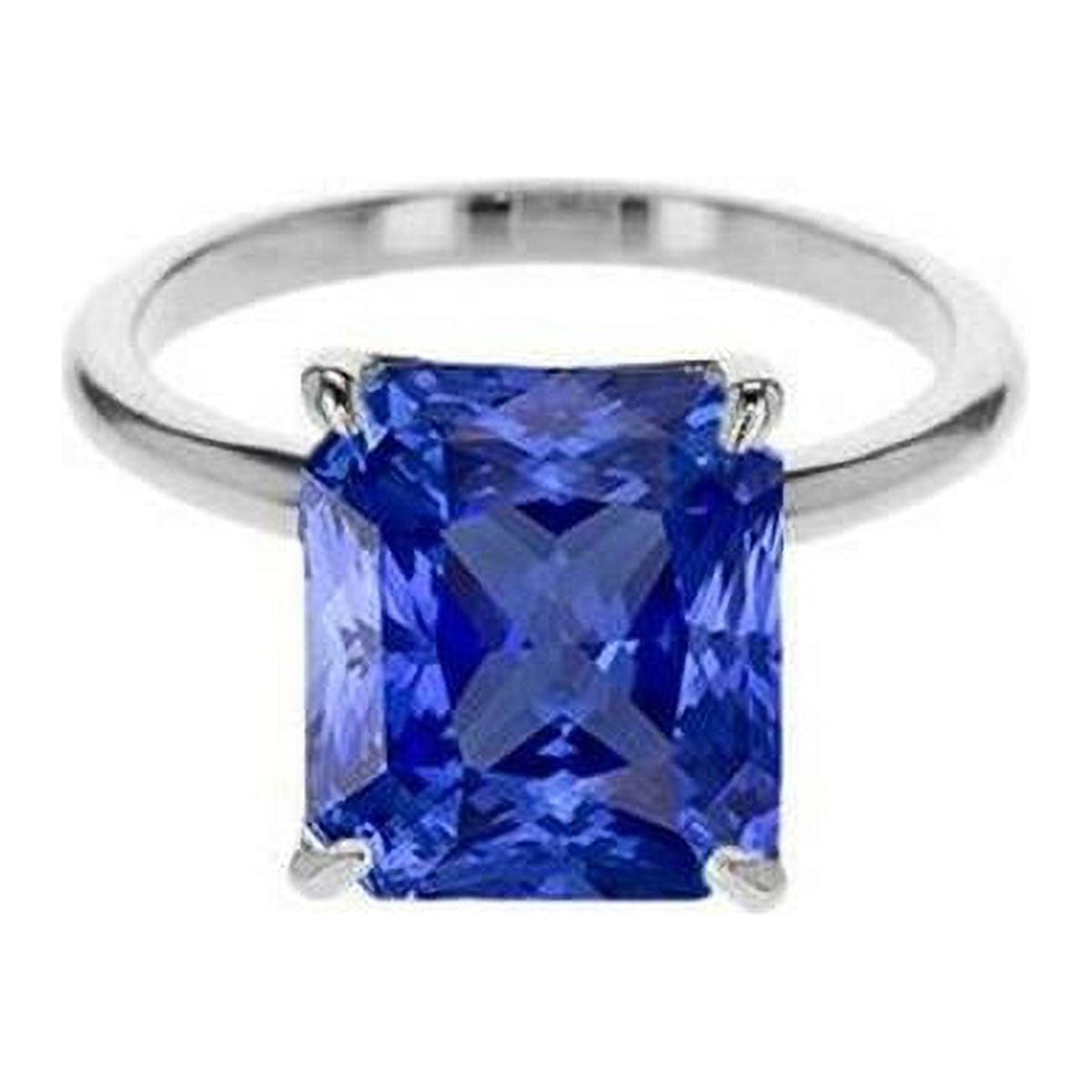 2 CT Sapphire Solitaire Radiant Cut Engagement Ring, 14K Gold U88417