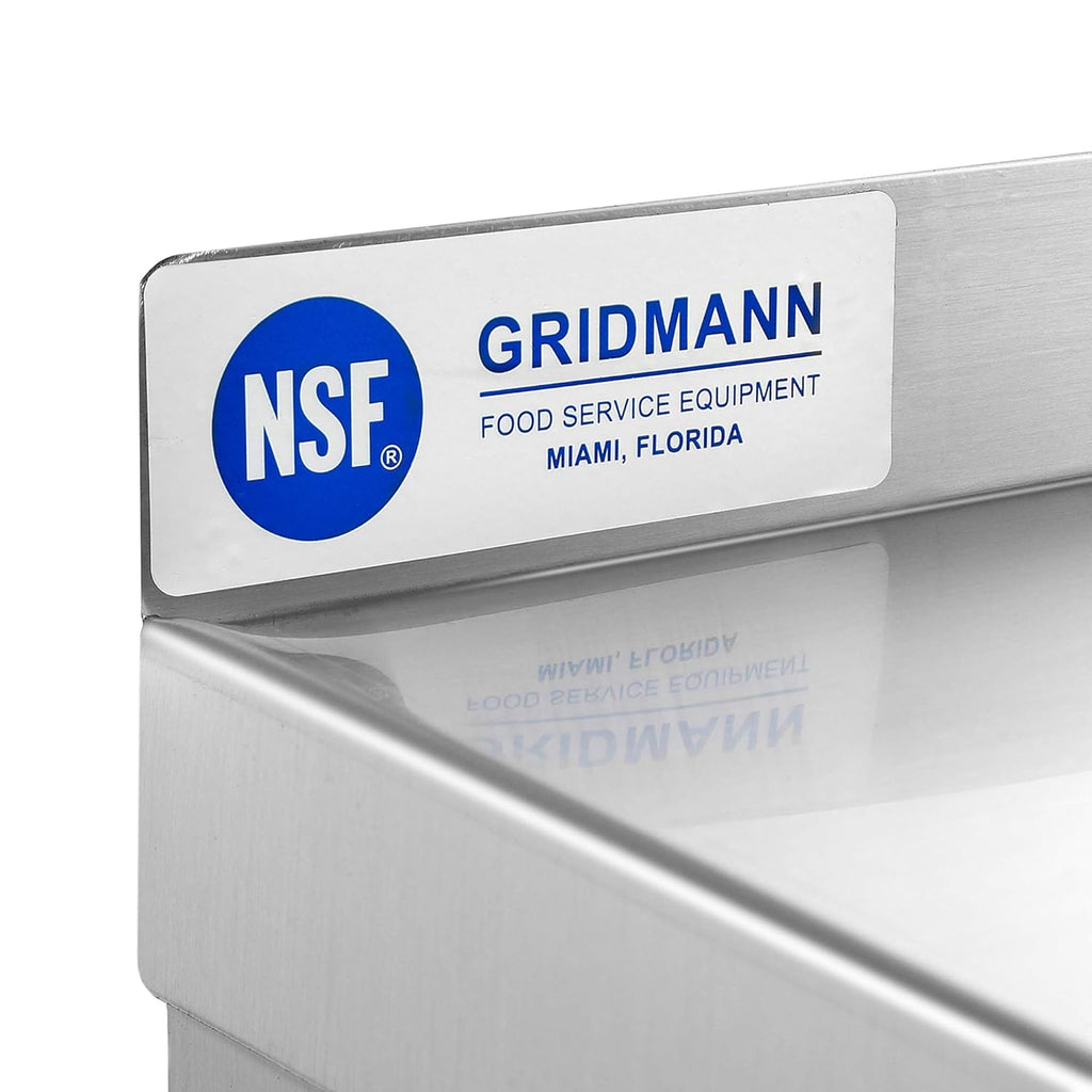 NSF Stainless Steel 12" x 48" Wall Mount Shelf with Backsplash Pack of 2 Y72378
