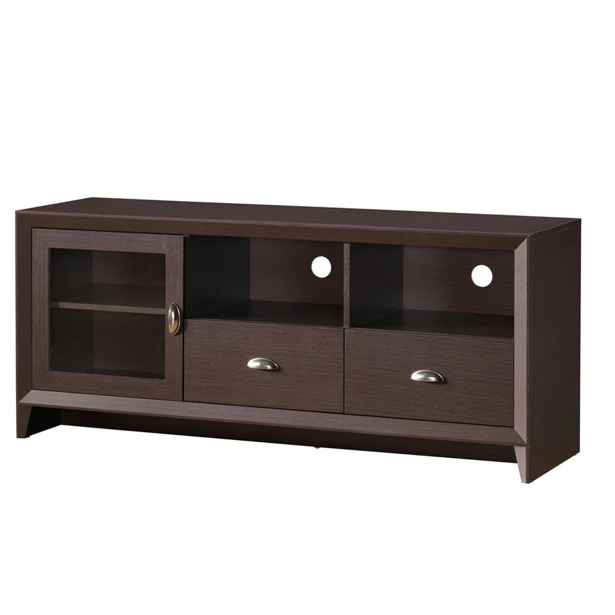 55" Modern TV Stand with Storage, Wenge Brown B99116