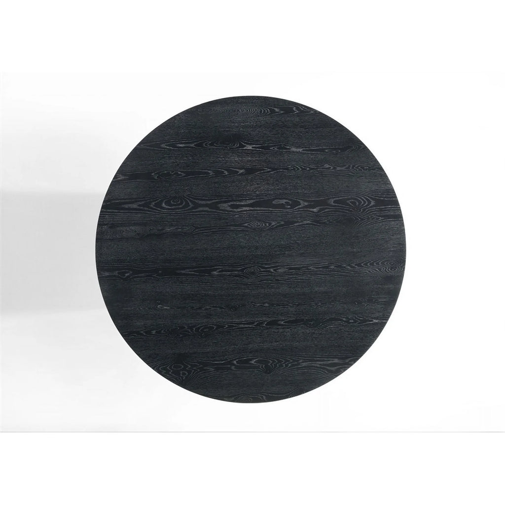 Black Wood 5 Pc Round Dining Table Set with Chairs O276