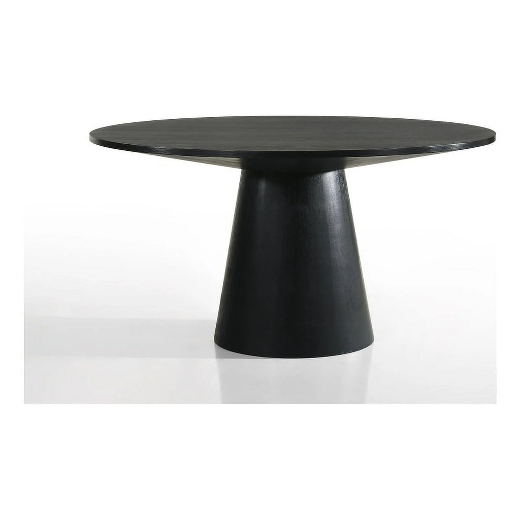 Black Wood 5 Pc Round Dining Table Set with Chairs O276