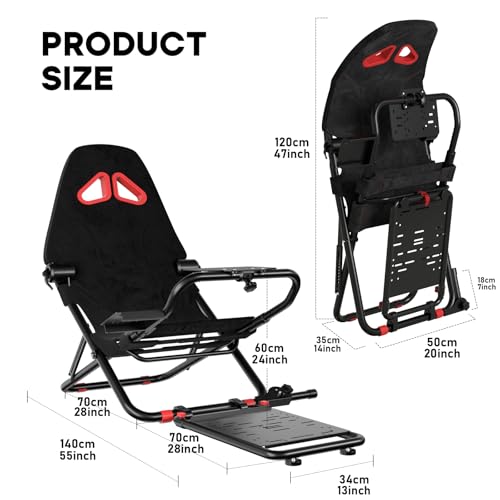 Foldable Racing Simulator Cockpit with Seat Q840