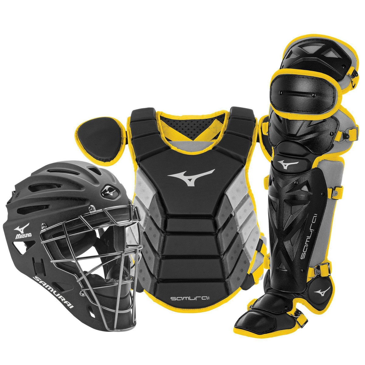 Black/Yellow Baseball Catcher's Gear Set C92025