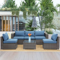6 Pcs Outdoor Wicker Rattan Furniture Set with Cushions S5504