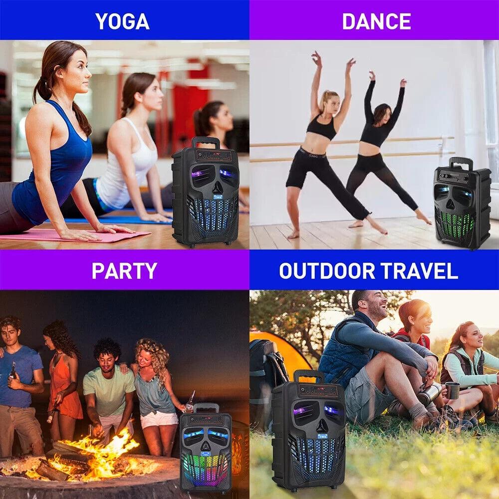 Portable Bluetooth Black Speaker with Double Subwoofer M917266