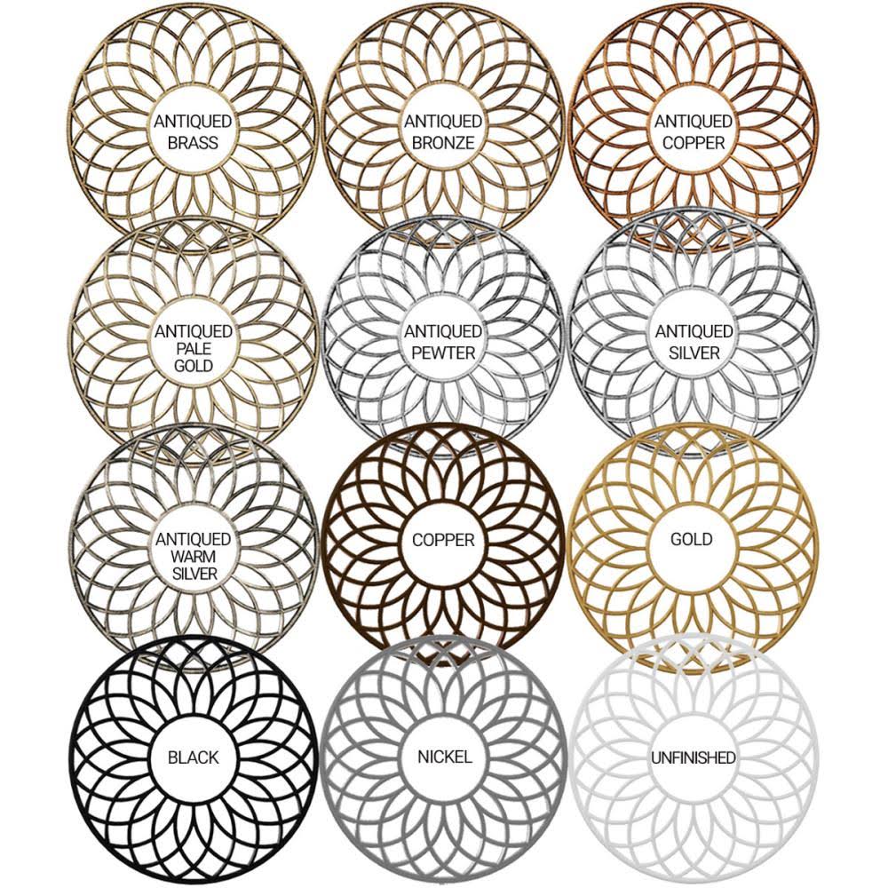32x22OD x 11 1/8x22ID x 1x22P Daisy PVC Pierced Ceiling Medallion, Antiqued Warm Y754782
