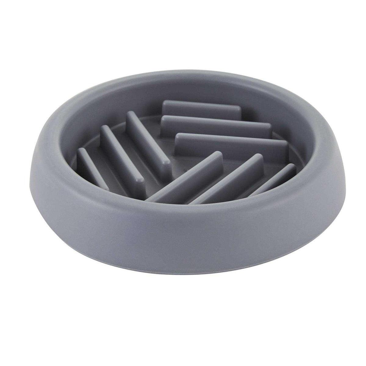 Grey Puzzle Slow-Feeder Dog Bowl Z543