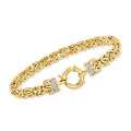 14kt Yellow Gold Byzantine Bracelet With Diamond Accents B522