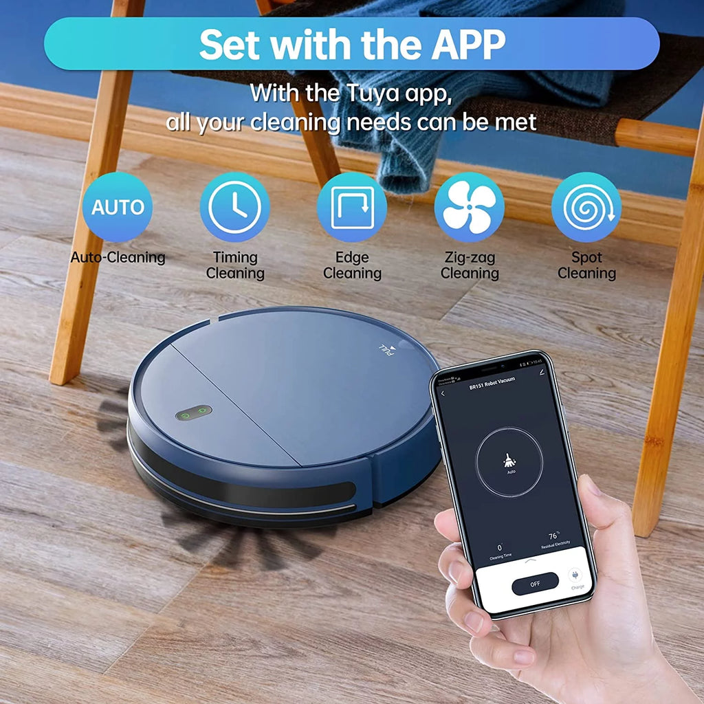 Robot Vacuum and Mop Combo 230ML Water Tank Blue E288771