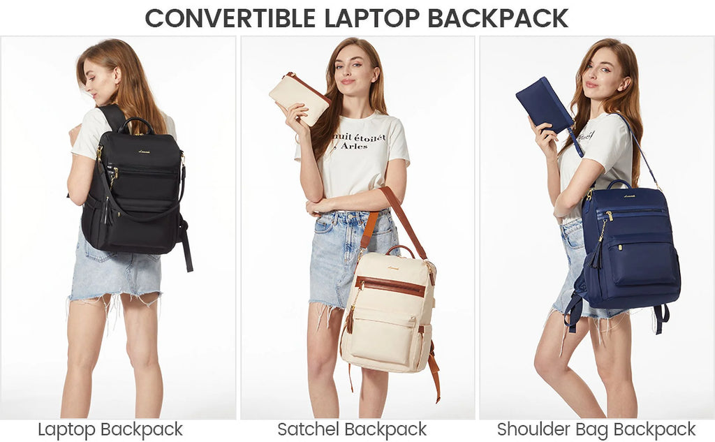 15.6" Laptop Backpack with USB Port Convertible Daypack Z956