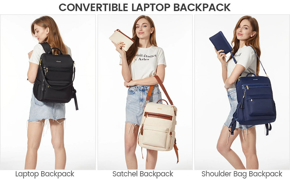 15.6" Laptop Backpack with USB Port Convertible Daypack Z956