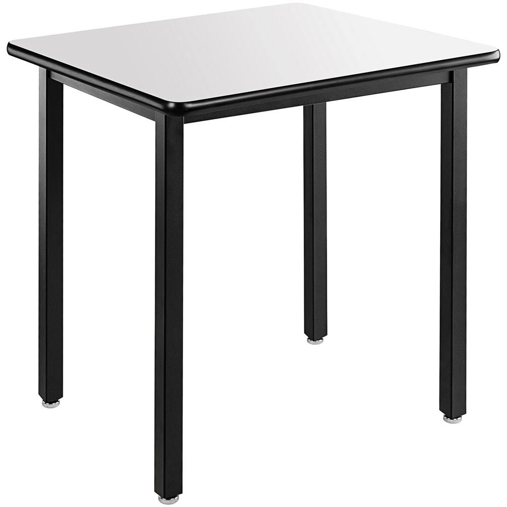 24x22 x 30x22 Fixed Height Black Frame Utility Table with High Pressure Laminate Whiteboard Top V341972