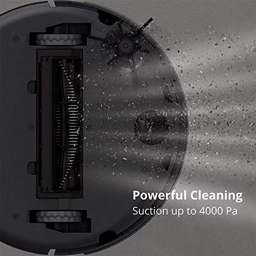 Black Robot Vacuum Cleaner, 3000Pa Suction, 90-Minute Runtime N674