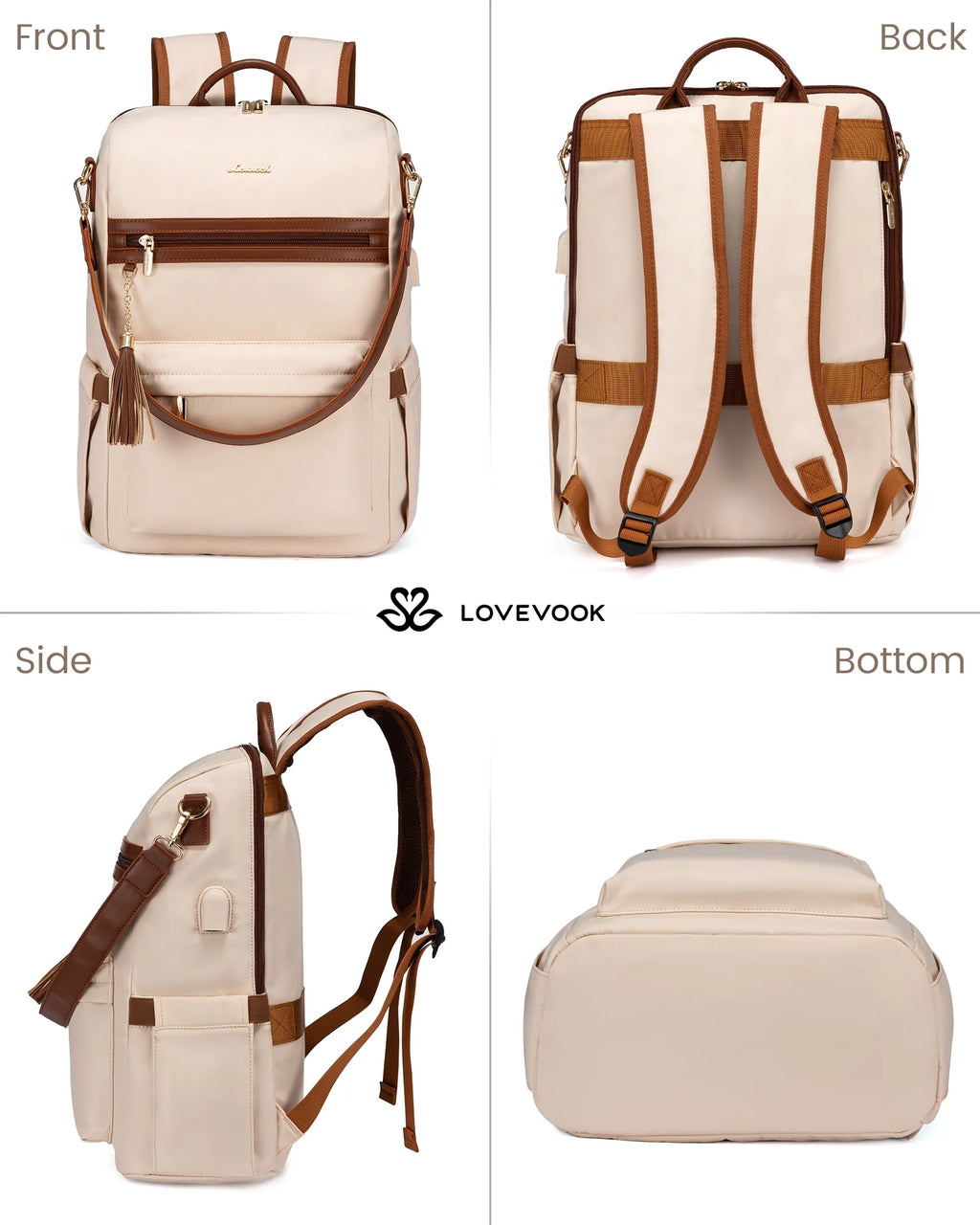 15.6" Laptop Backpack with USB Port Convertible Daypack Z956