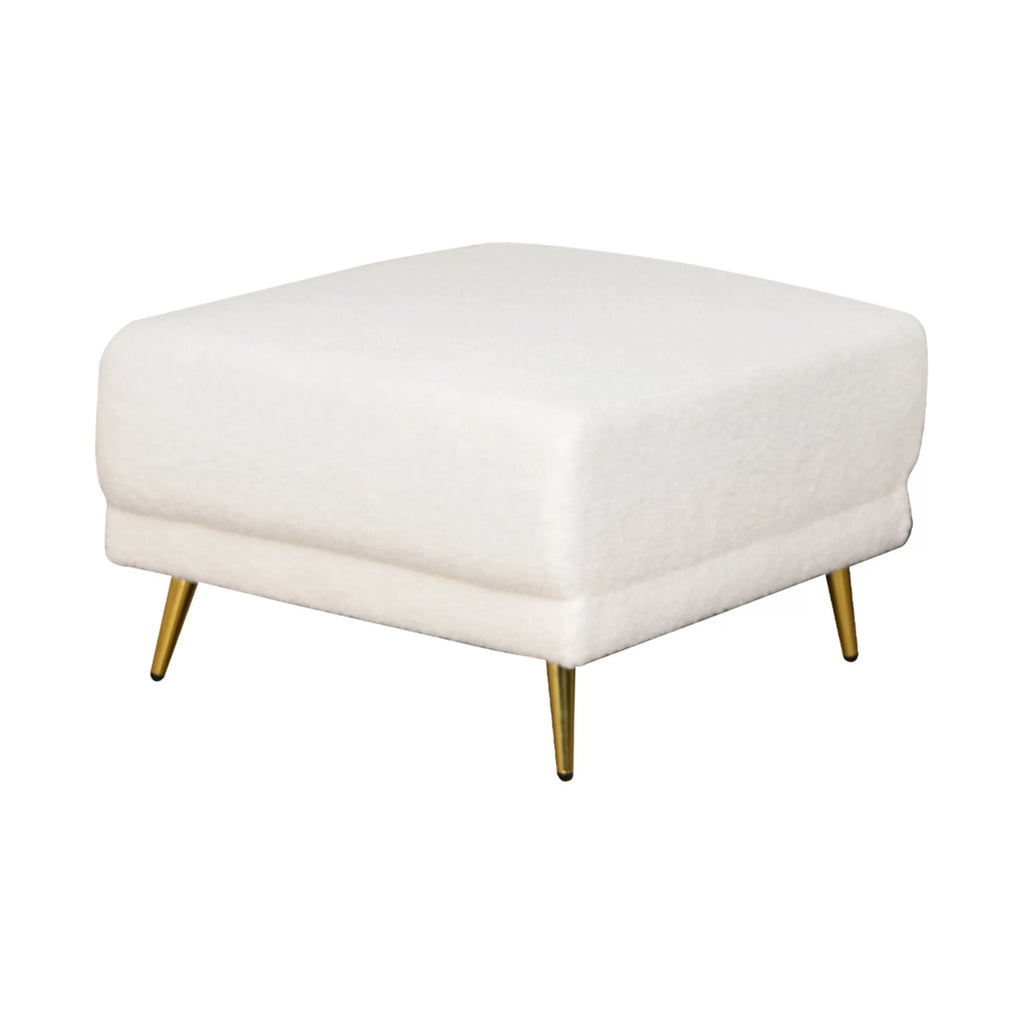 Sherpa Fabric White Loveseat Sofa K2525