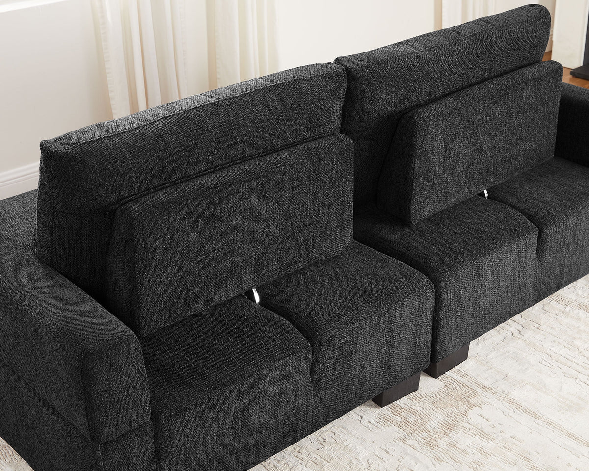 Dark Gray Loveseat Sofa Chaise Lounge R4801