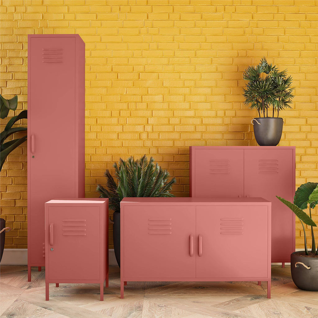 2 Door Metal Accent Cabinet, Terracotta X935