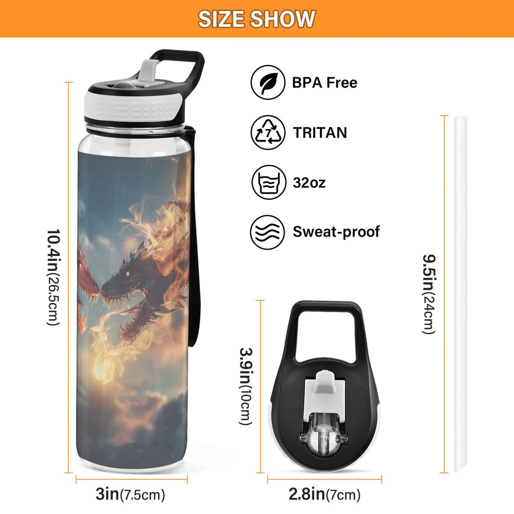 32oz Tritan Sports Water Bottle with Straw F6512