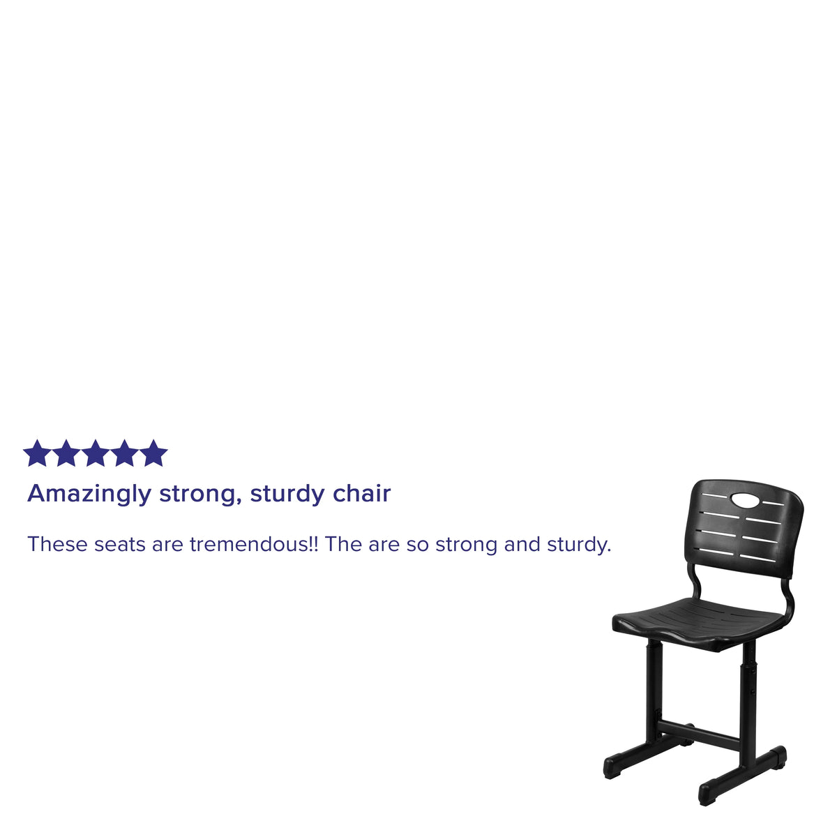 Adjustable Height Black Student Chair with Pedestal Frame V8366
