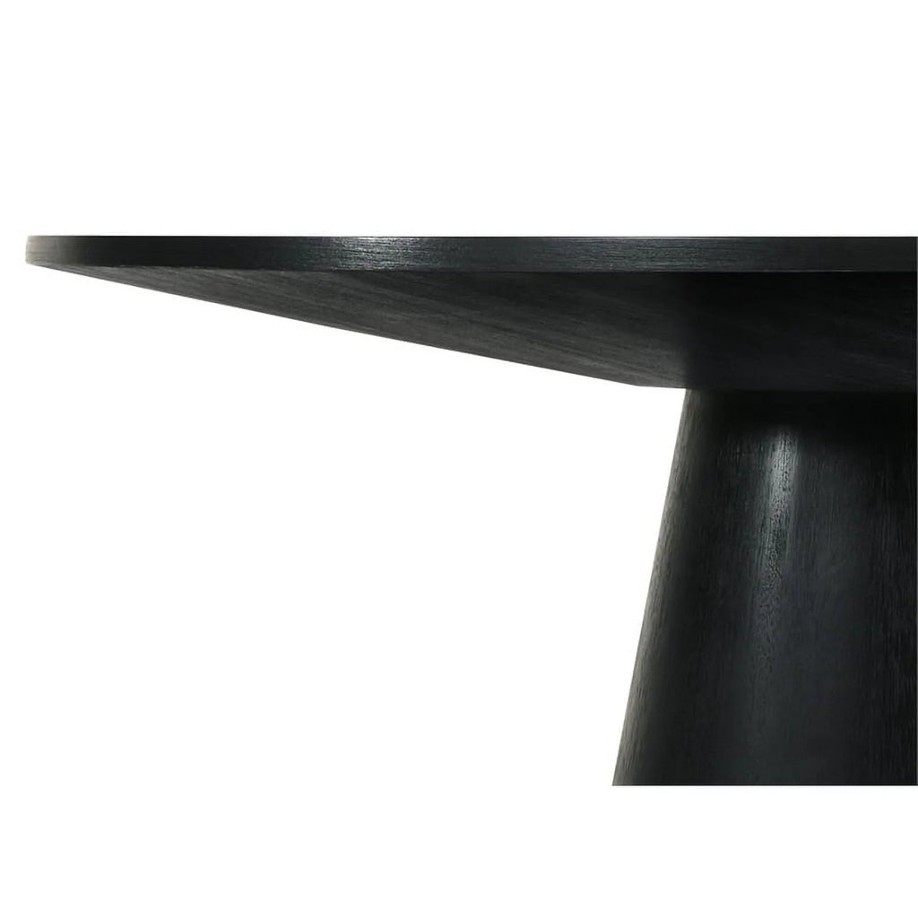 Black Wood 5 Pc Round Dining Table Set with Chairs O276