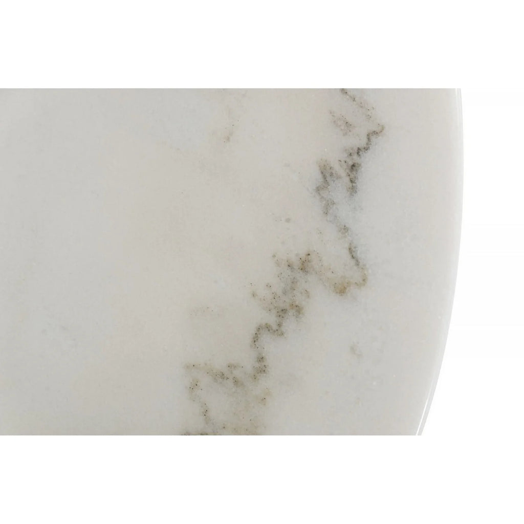 20 Inch Marble Top End Table with Pedestal Base K43941