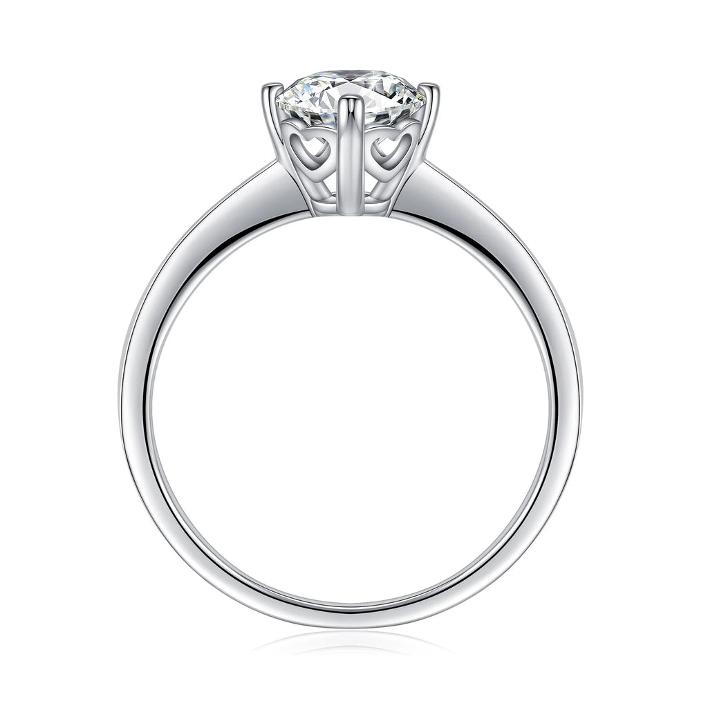 1ct Halo Moissanite Engagement Ring 925 Sterling Silver Four-Prong Round Cut Ring K3199
